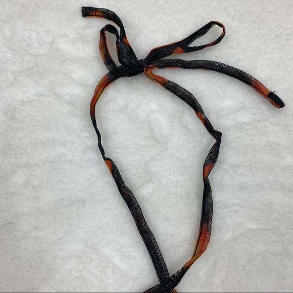 NWT Pretty Little Thing Orange Flame Mesh Halter Top - Picture 8 of 12